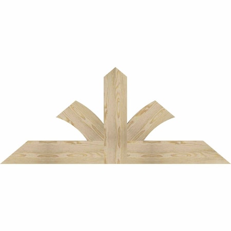 Ekena Millwork Richland Rough Sawn Timber Gable Bracket, Douglas Fir, 60"W x 25"H x 2"D x 6"F, 10/12 Pitch GBW060X25X0206RIC00RDF
